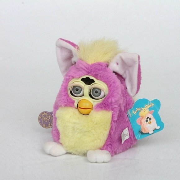 Vintage Original Furby Babies Purple & Yellow Tiger Electronics Model 70-940 Y2K